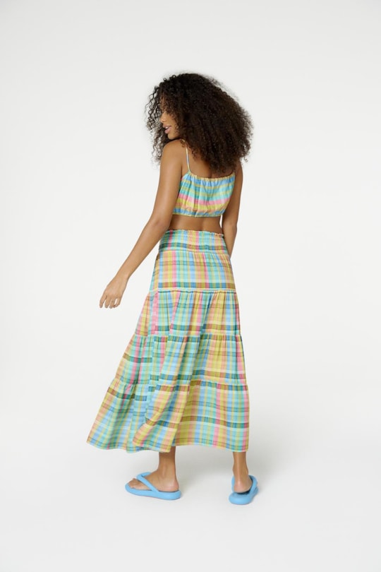 Imagem do produto Vestido Cropped Celeste Xadrez Candy