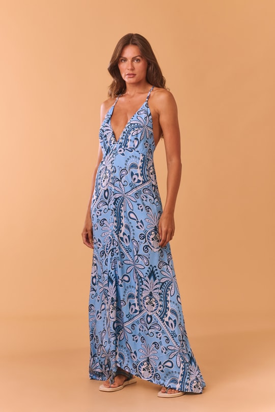 Imagem do produto Vestido Cropped Lenco Maracatu Azul