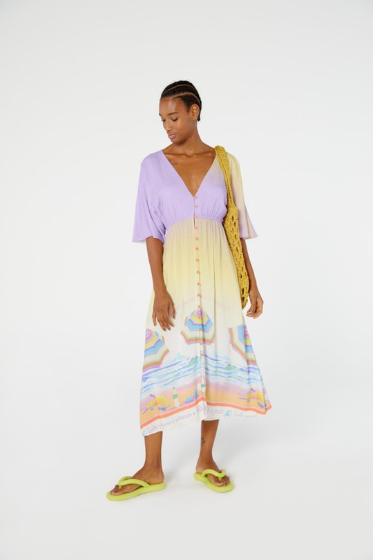 Imagem do produto Vestido Cropped Perola Barrado Praia