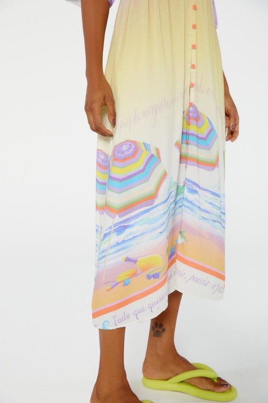 Imagem do produto Vestido Cropped Perola Barrado Praia