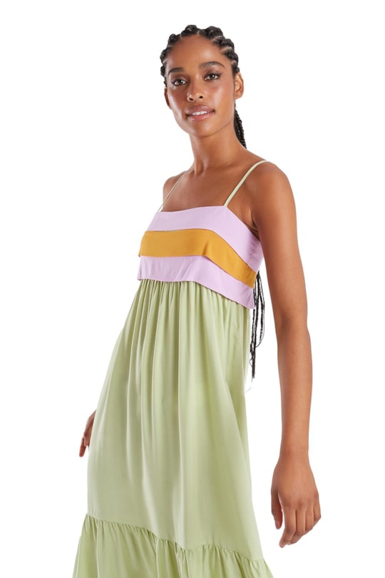 Imagem do produto Vestido Cropped Tricolor Liso