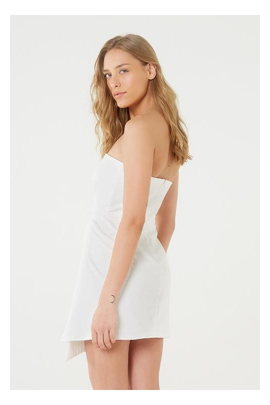 Imagem do produto Vestido Curto Corpete Linho Liso