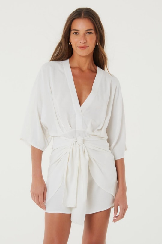 Imagem do produto Vestido Curto Manga Kimono Liso