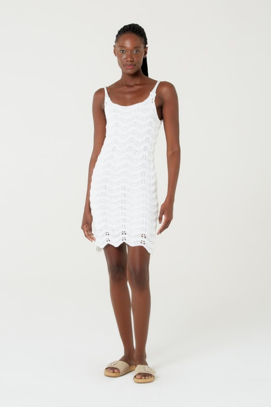 Vestido Curto Tricot Listras