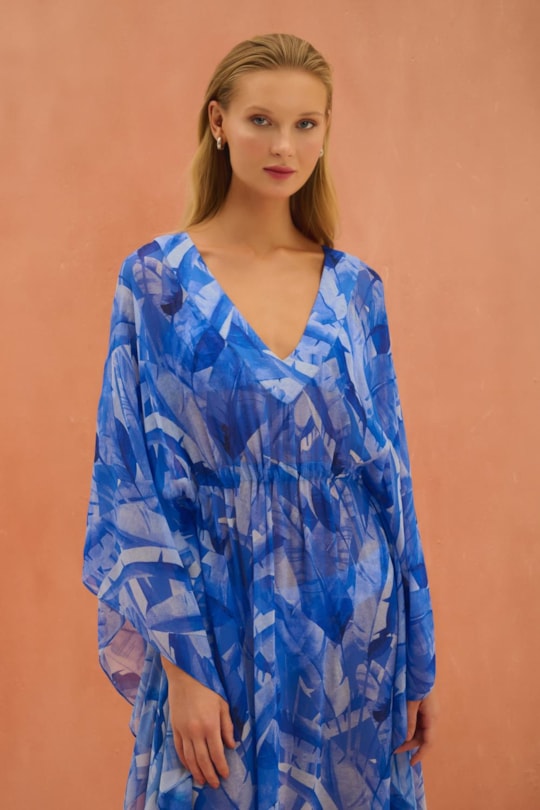 Imagem do produto Vestido Kaftan Amplo Estampa Palm Beach