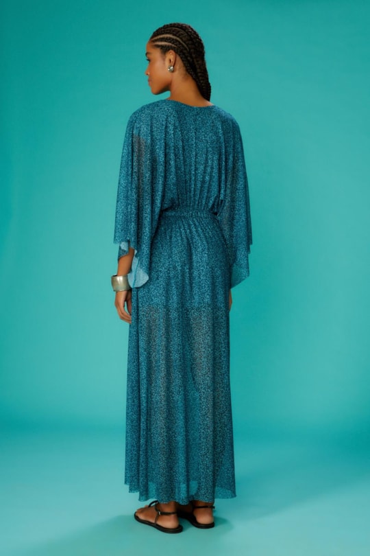 Vestido Kaftan Elastico Cintura