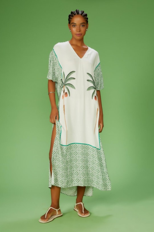 Vestido Kaftan Manu Loc Azulejaria