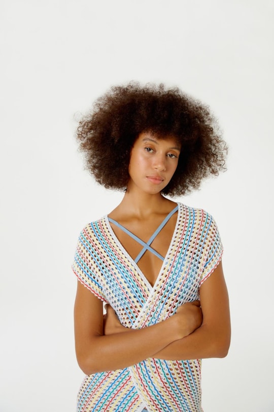 Imagem do produto Vestido Kimono Tricot Listra Vertical