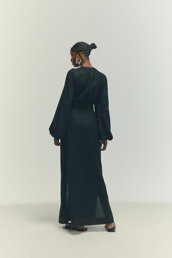 Vestido Linho Pespontos