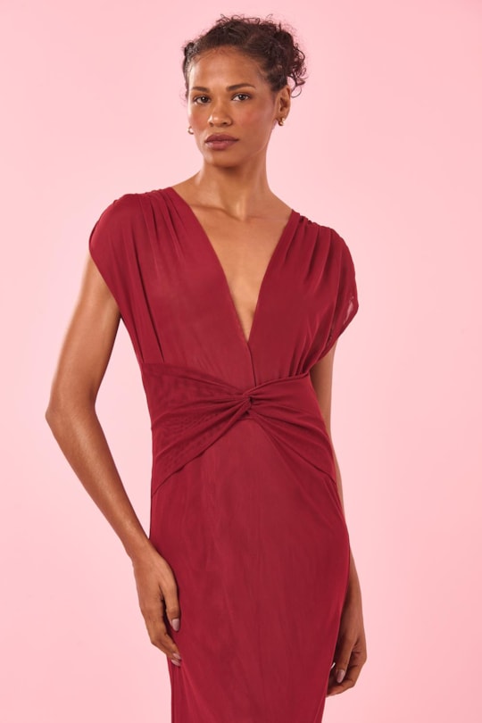 Imagem do produto Vestido Longo Cropped Torcao Tule Liso