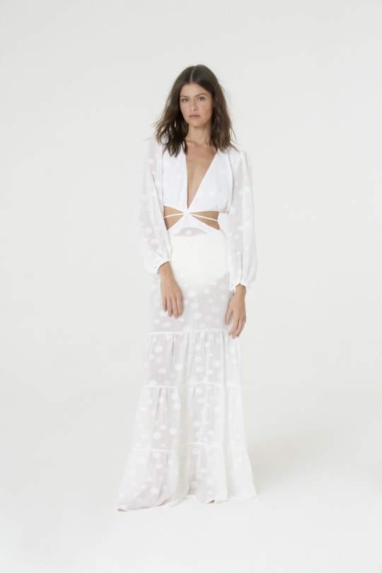 Imagem do produto Vestido Longo Manga Resort Liso