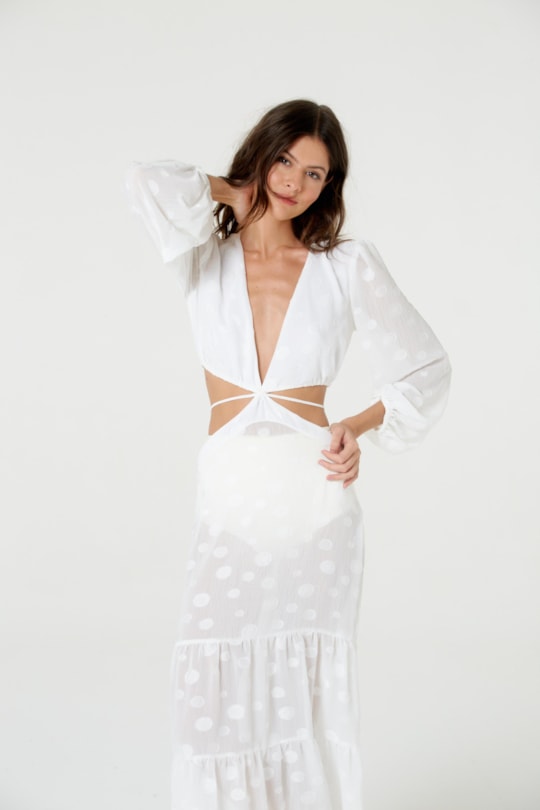 Imagem do produto Vestido Longo Manga Resort Liso