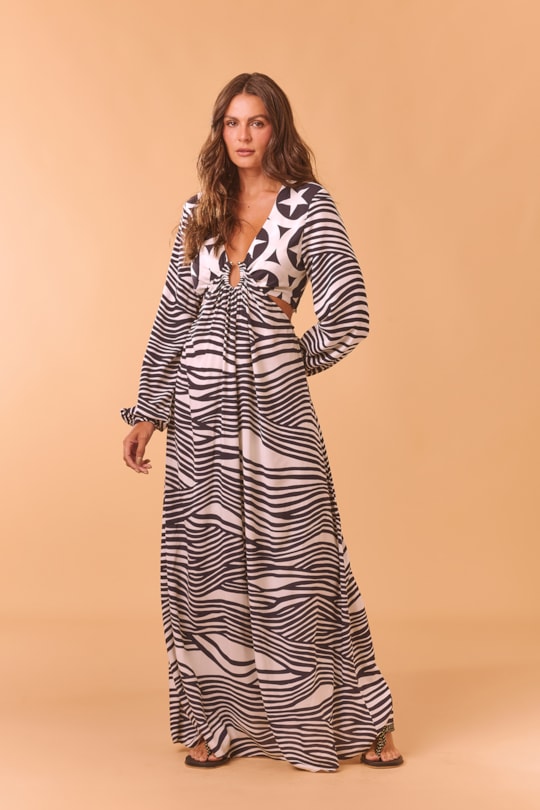 Imagem do produto Vestido Longo Mix Lua e Ondas (Saiu)