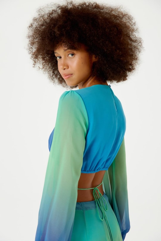 Imagem do produto Vestido Longo Resort Degrade Sky Barrado