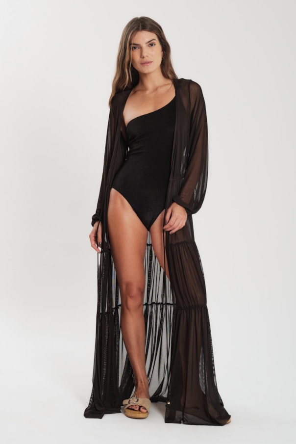 Vestido Longo Tule Liso