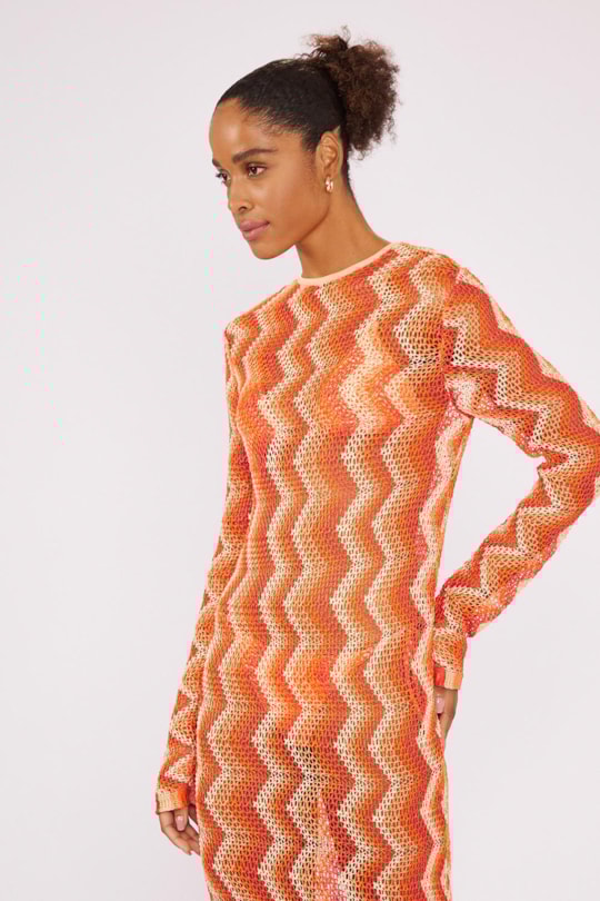 Vestido Manga Longa Tricot Rayon