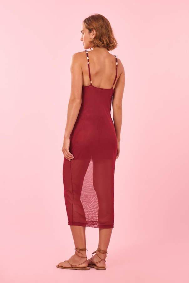 Vestido Midi Degage Liso