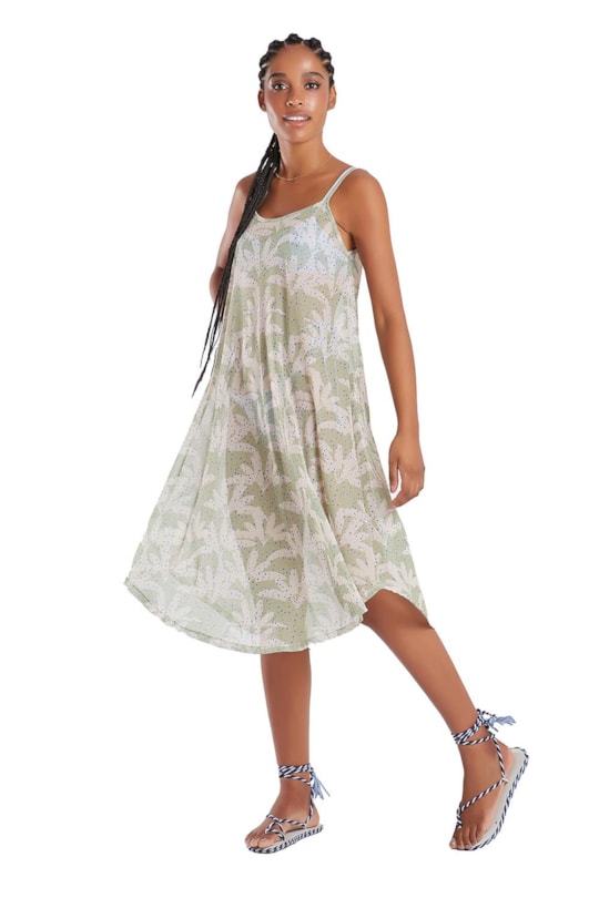 Imagem do produto Vestido Midi Fenda Canelado Banana Ouro