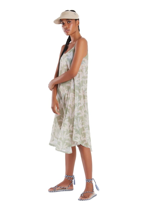 Imagem do produto Vestido Midi Fenda Canelado Banana Ouro