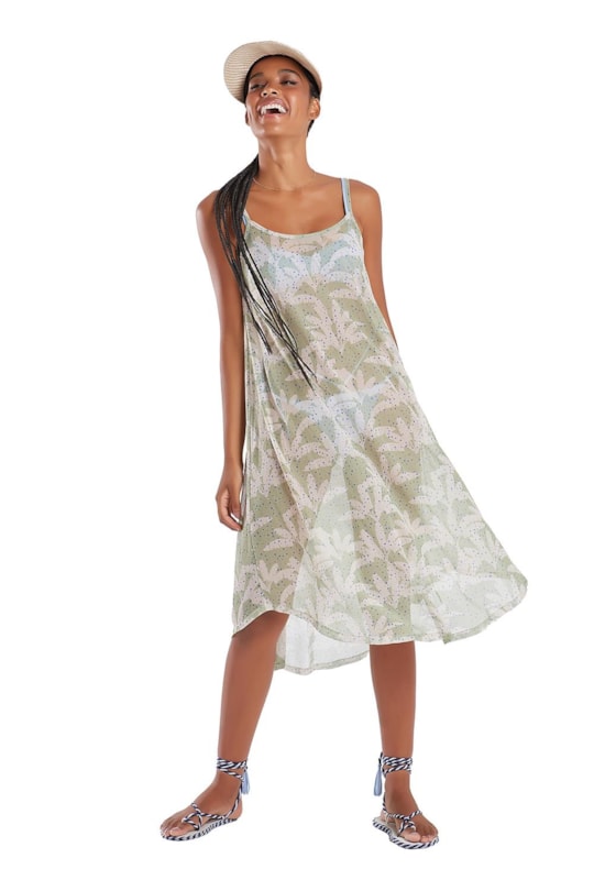 Imagem do produto Vestido Midi Fenda Canelado Banana Ouro