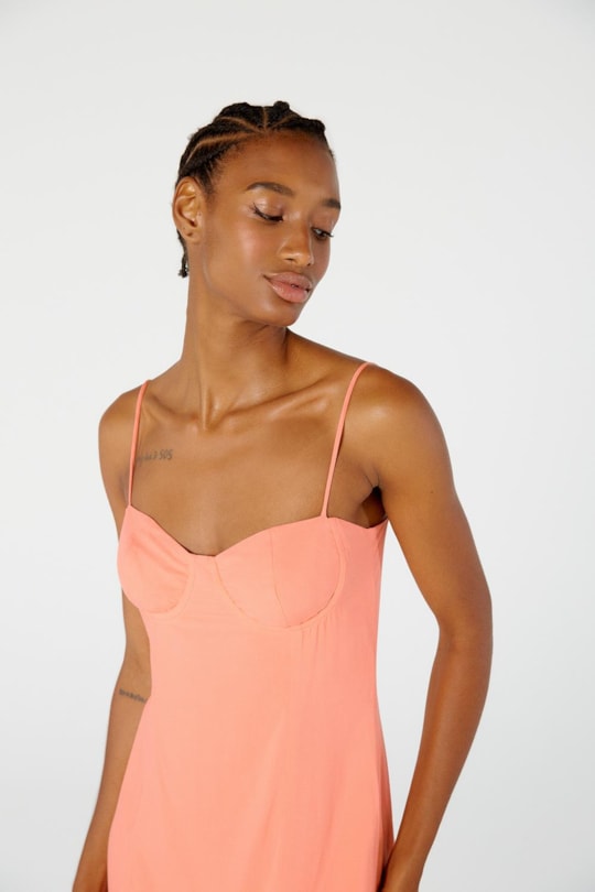 Imagem do produto Vestido Midi Fenda Liso Color Ver23