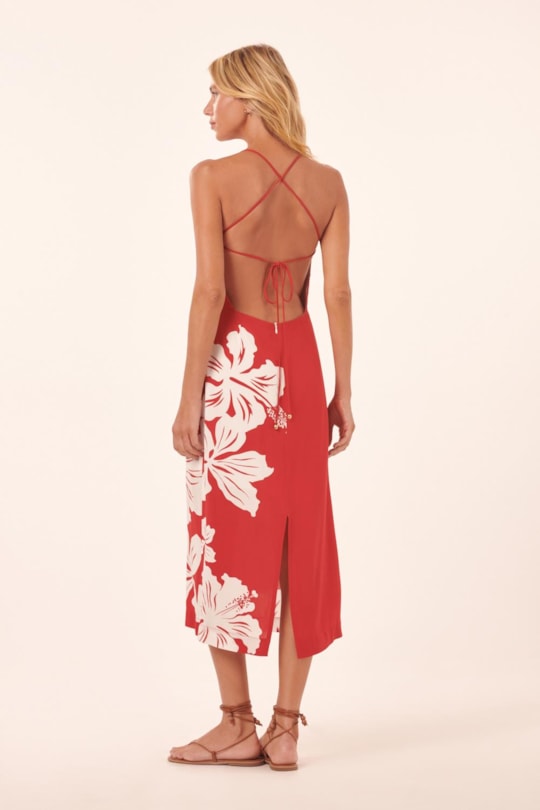 Vestido Midi Localizado Maxi Flor