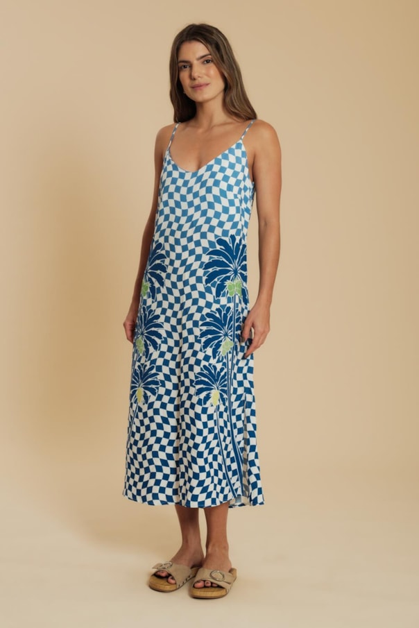 Vestido Midi Rafaela Loc Xadrez