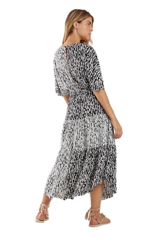 Imagem do produto Vestido Midi Transpasse Lara Pantera Mix