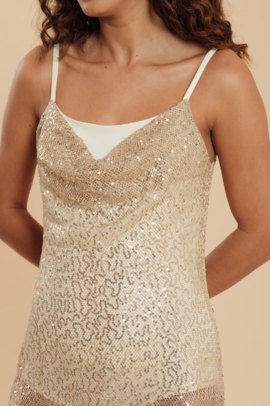 Imagem do produto Vestido Mix Tecidos Tela Paete