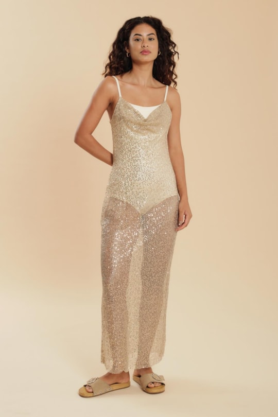 Imagem do produto Vestido Mix Tecidos Tela Paete