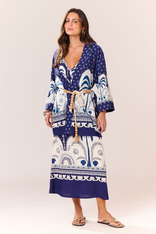Imagem do produto Vestido No Alca Barrado Batik Azul