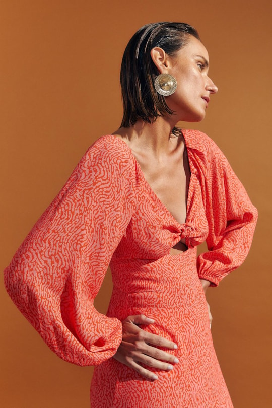 Imagem do produto Vestido No Midi Estampa Fingers Rosa