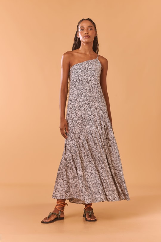 Imagem do produto Vestido Ombro So Castanha Pintada Areia