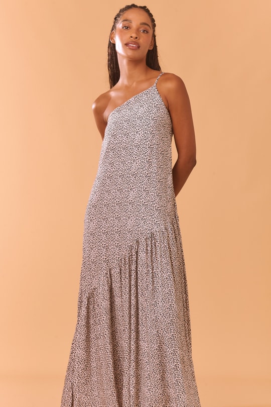 Imagem do produto Vestido Ombro So Castanha Pintada Areia