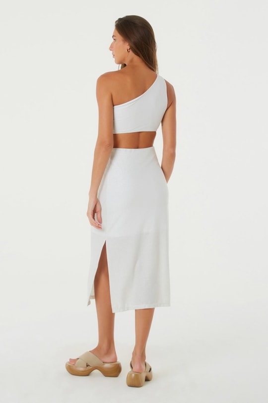 Vestido Recorte Assimetrico Lurex
