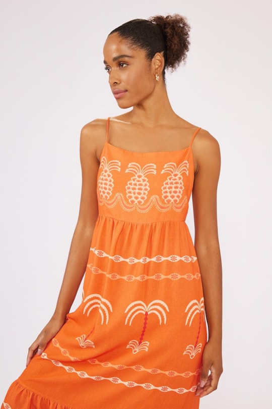 Imagem do produto Vestido Recorte Loc Ceu De Kite Laranja