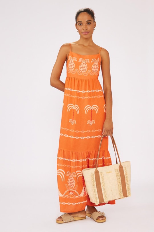 Imagem do produto Vestido Recorte Loc Ceu De Kite Laranja