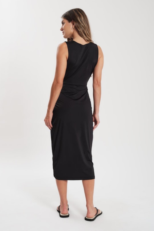Imagem do produto Vestido Saia Sobreposta Liso Fluity