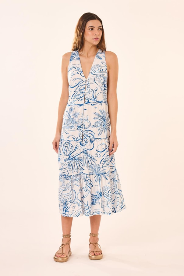 Vestido Saida Botoes Luau