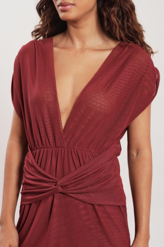 Imagem do produto Vestido Saida Curto Torcao Liso