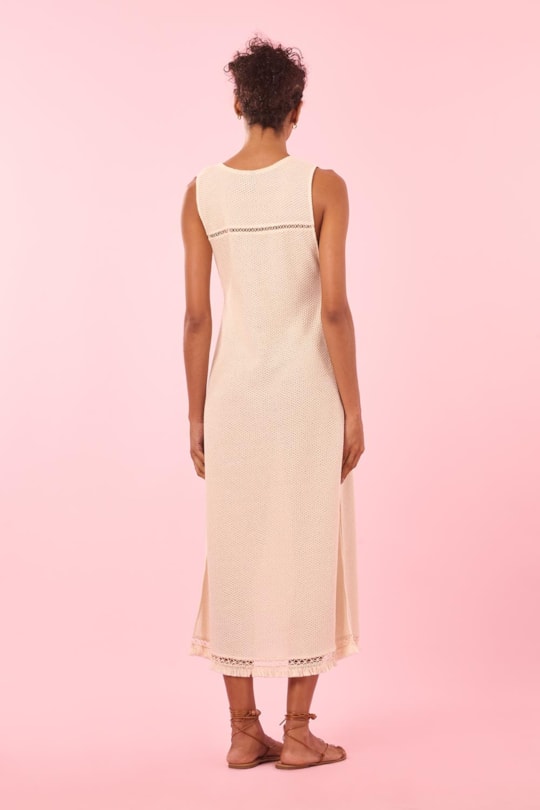 Imagem do produto Vestido Saida Franja Barra Liso