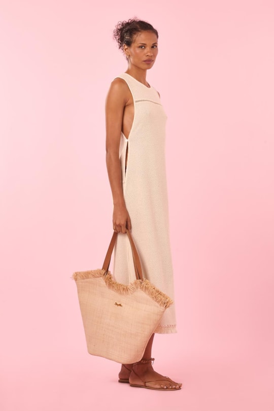 Imagem do produto Vestido Saida Franja Barra Liso