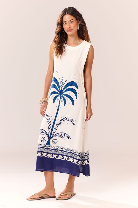 Imagem do produto Vestido Saida Ilhos Loc Batik Azul