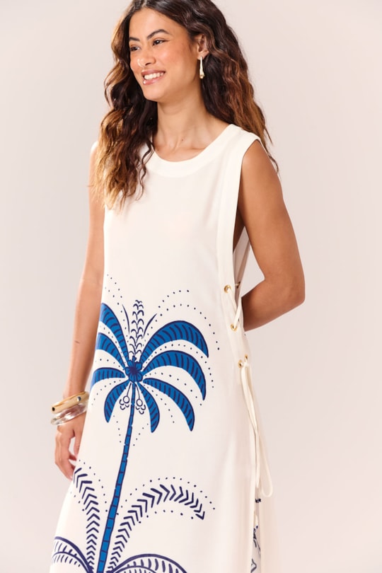 Vestido Saida Ilhos Loc Batik Azul