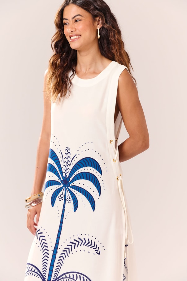 Vestido Saida Ilhos Loc Batik Azul