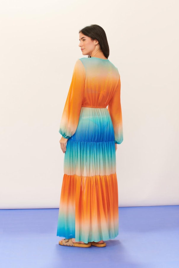 Vestido Saida Longo Tule Degrade Summer