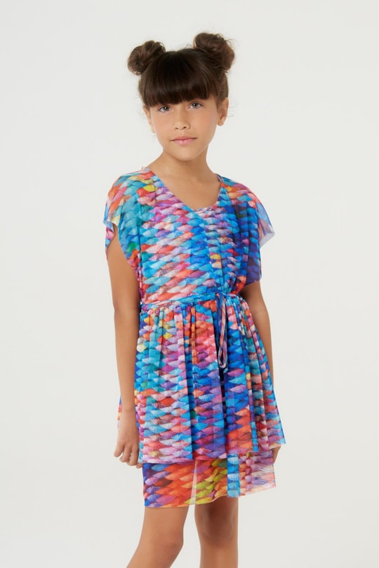 Vestido Saida Tule Babado Escama (Inf)