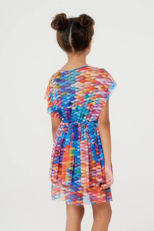 Vestido Saida Tule Babado Escama (Inf)