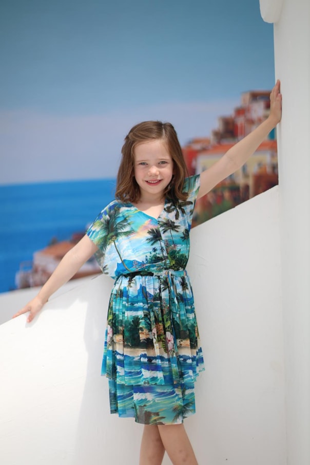 Vestido Saida Tule Babado Havai Rio(Inf)