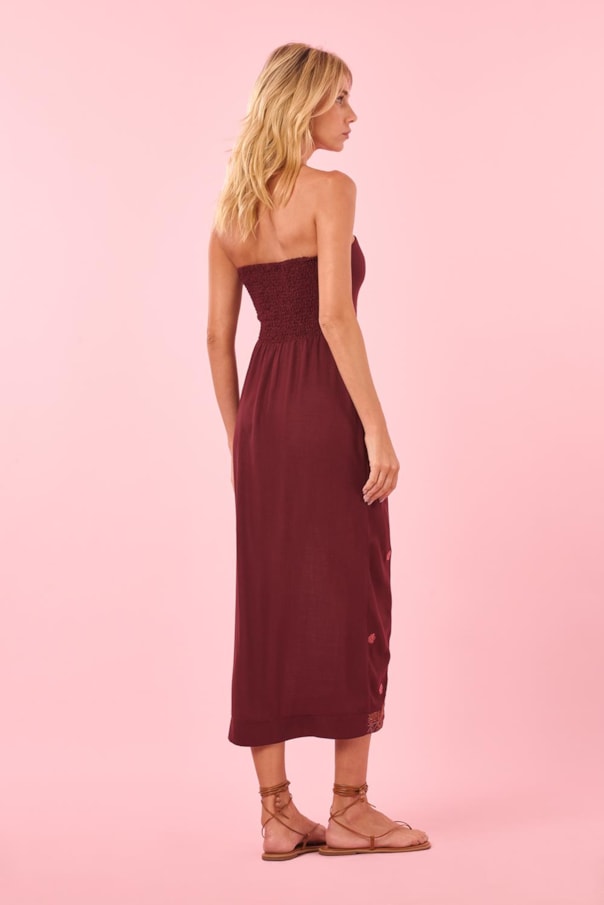 Vestido Sem Alca Bordado Lanai